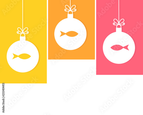 Christmas hanging baubles with fish ornament