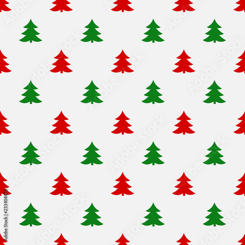 Red and green Christmas trees pattern