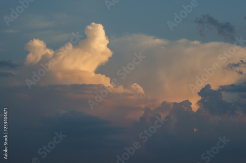 Clouds in the evening sky. Sunset Close-up © Roman