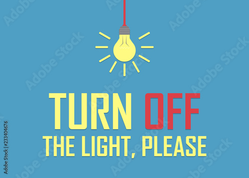 Turn off the light, please background in a flat design