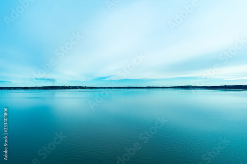 Lake Monona Horizon View in Madison Wisconsin on a Calm Day photo
