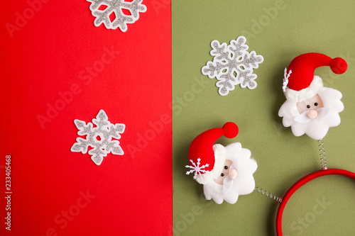 Christmas background. Decoration, gift, snowflakes, hand made