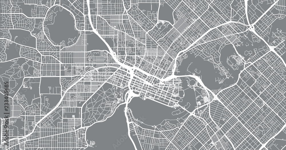 Urban vector city map of Perth, Australia