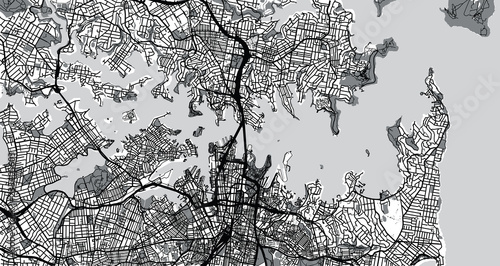 Photo Urban vector city map of Sydney, Australia