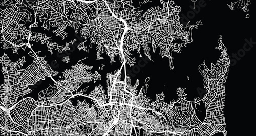 Tablou canvas Urban vector city map of Sydney, Australia