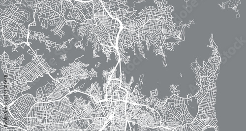 Fotografie, Tablou Urban vector city map of Sydney, Australia