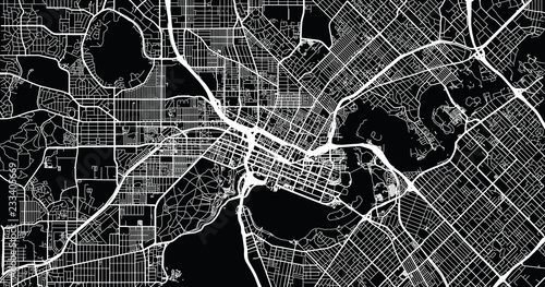 Urban vector city map of Perth, Australia