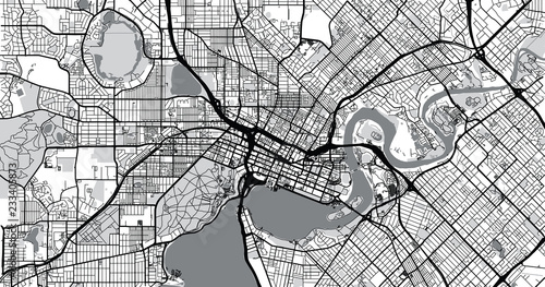 Urban vector city map of Perth, Australia