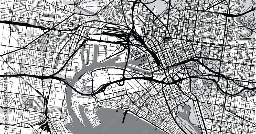 Fototapeta premium Urban vector city map of Melbourne, Australia