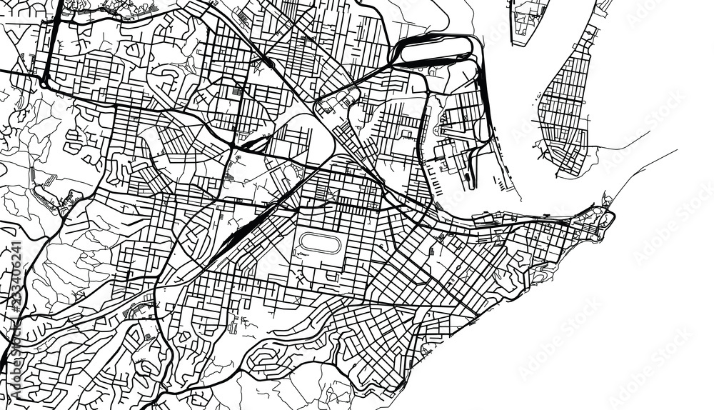 Urban vector city map of Newcastle, Australia