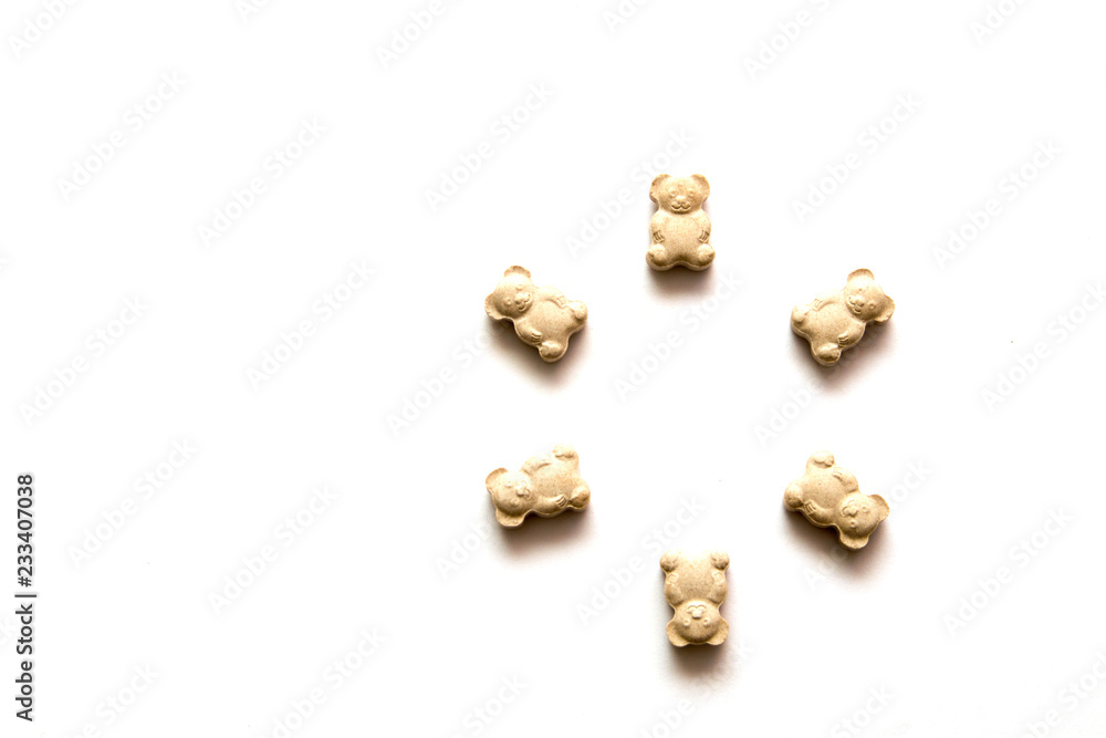 vitamins on white background, place for text, for children vitamins on white background, place for text, for children