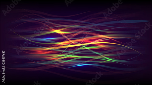 Abstract background with glowing rainbow coloful wavy lines