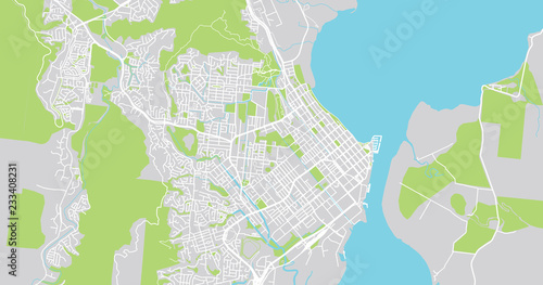 Valokuvatapetti Urban vector city map of Cairns, Australia