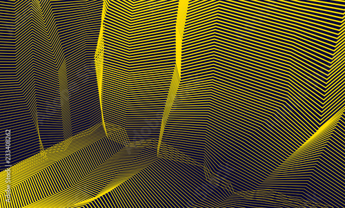 Vector surreal illusion art for design, line art 3d dimensional textured inner space, hallucinogen drug trip theme. Fantastic psychedelic trendy modern op art, optical dimensional illusion.