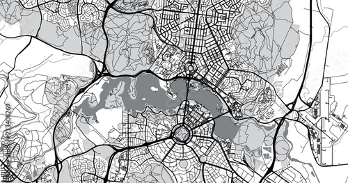 Urban vector city map of Canberra  Australia