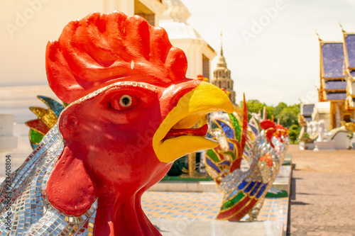 Animal statues in the mythology of Buddhism. photo