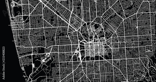Urban vector city map of Adelaide, Australia