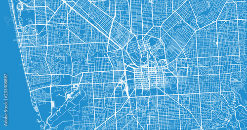 Urban vector city map of Adelaide, Australia