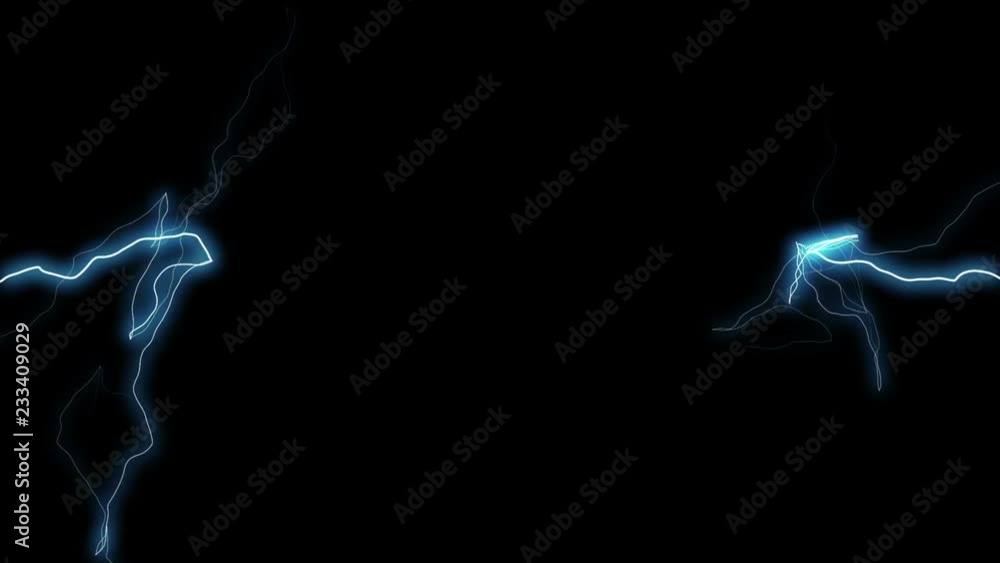 Lightning Strikes on Black Background. Electrical Storm. Loop Animation Lightning Strikes on Black Background. Electrical Storm. Loop Animation