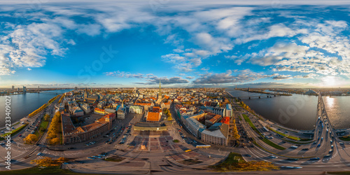 Aerial View Of Riflemen Square, Riga, Latvia