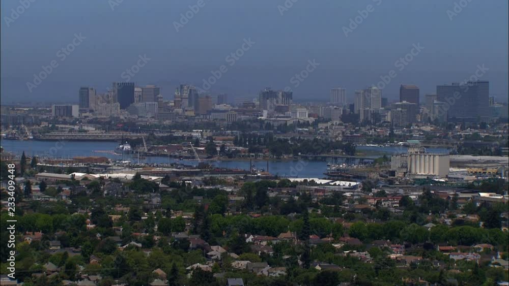 Aerial USA California Pacific Brooklyn basin water Oakland Aerial USA California Pacific Brooklyn basin water Oakland