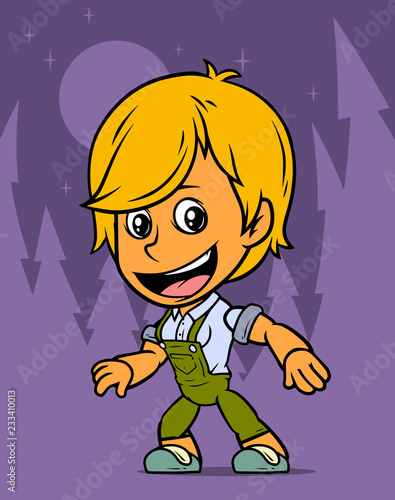 Cartoon standing farmer boy character