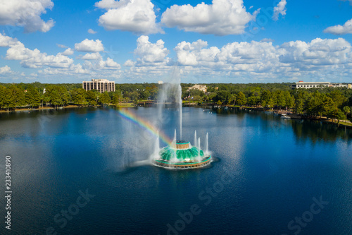Rainbow fountain Lake Eola Orlando Florida photo