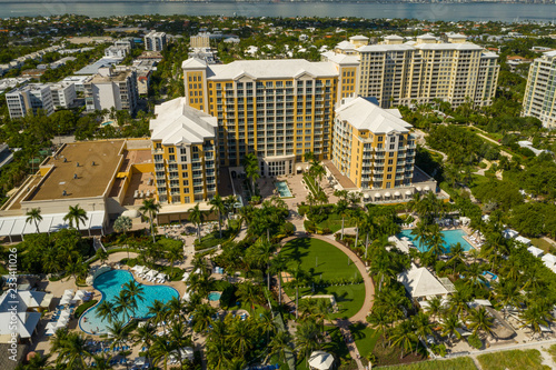 Aerial Miami beachfront resort beautiful scenic day photo