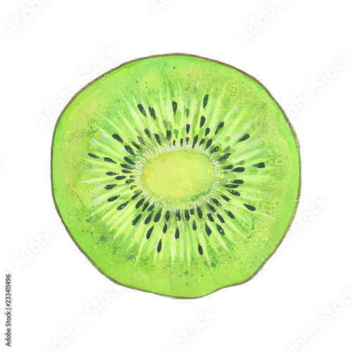 watercolor  green kiwi