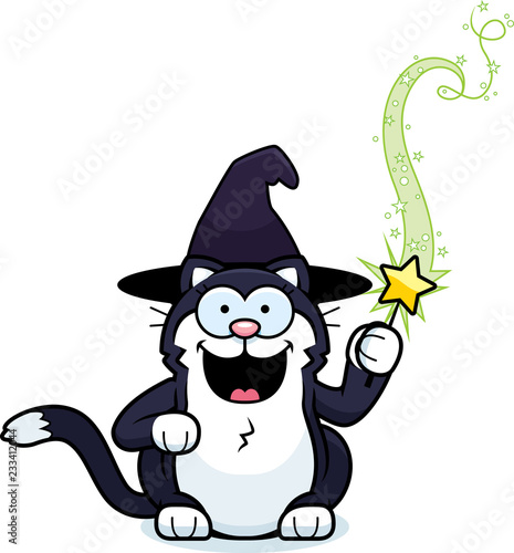 Cartoon Little Witch Cat Magic