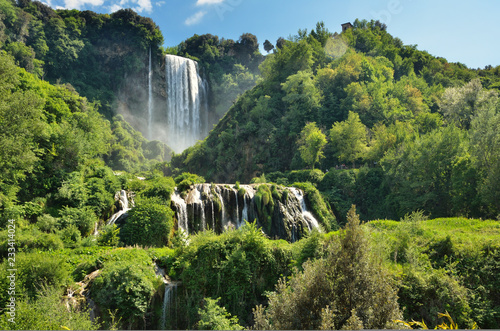 Marmore Falls is a man-made waterfall created by the ancient Romans located near Terni, Italy photo
