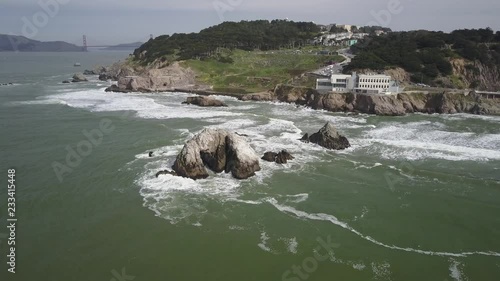 Drone flying over Cliff House to Sutro Baths