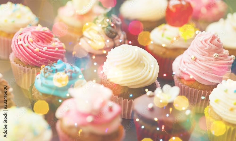 Tasty Colorful cupcakes on background Tasty Colorful cupcakes on background
