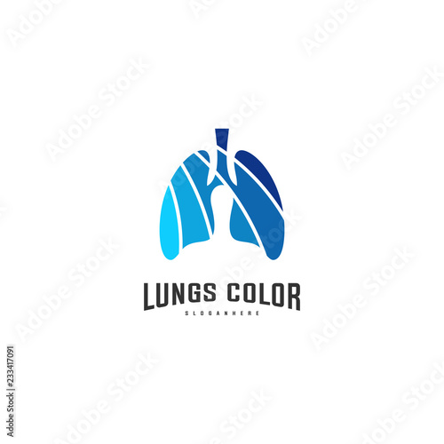 Lungs with Colorful logo vector, Health lungs logo designs template, logotype element for template
