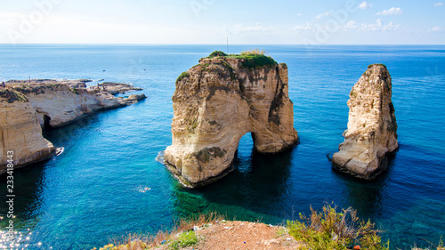 Pigeon Rocks in Beirut, Lebanon photo