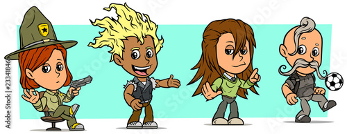 Cartoon funny boy and girl characters. Vol. 17