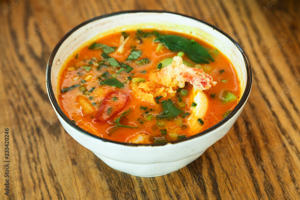 Traditional Indonesian laksa soup Traditional Indonesian laksa soup