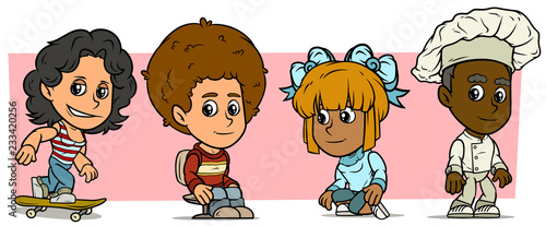 Cartoon funny boy and girl characters. Vol. 35