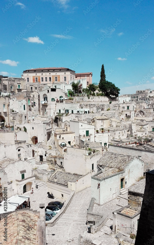 Obraz premium Panorama on little part of white houses from the top of a terrace