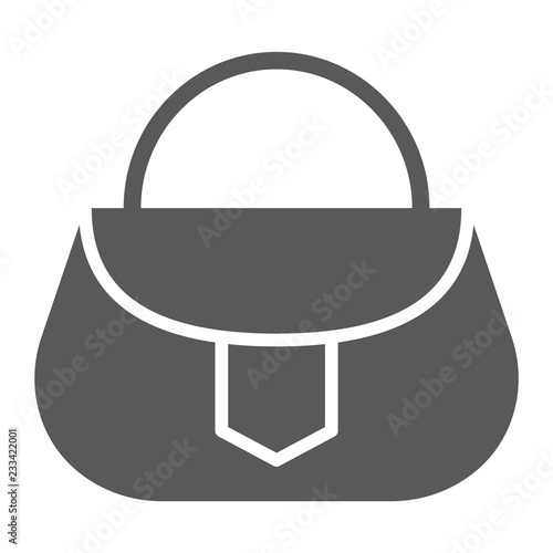 Handbag glyph icon, fashion and female, bag sign, vector graphics, a solid pattern on a white background.