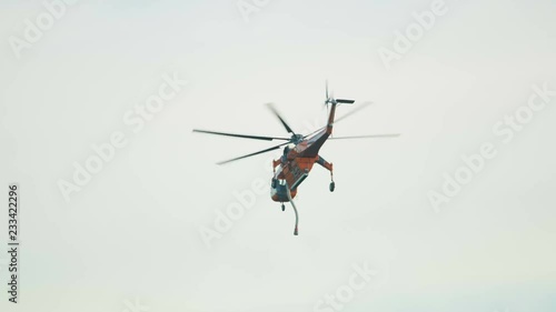 Aerial view Erickson helicopter used in accidents disasters