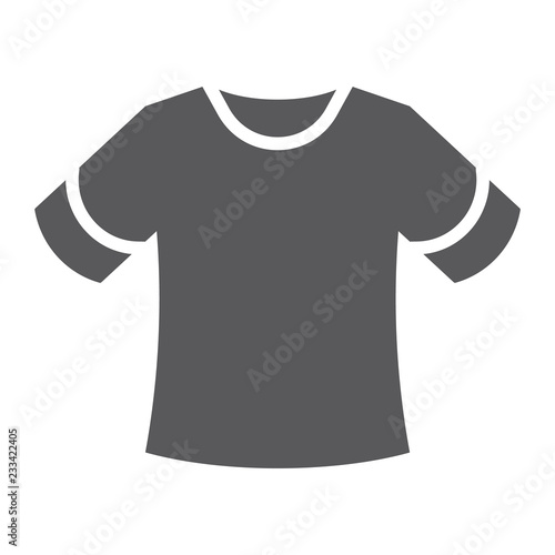 T-shirt glyph icon, clothing and fashion, shirt sign, vector graphics, a solid pattern on a white background.