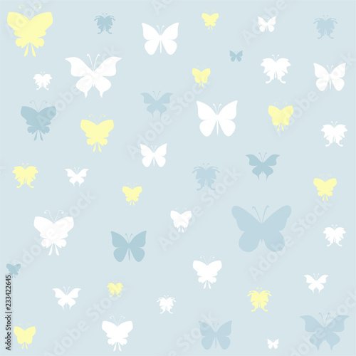 butterfly icons on blue background