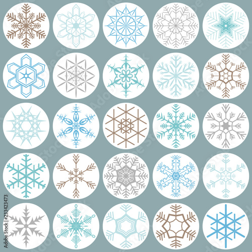 collection christmas snow flakes