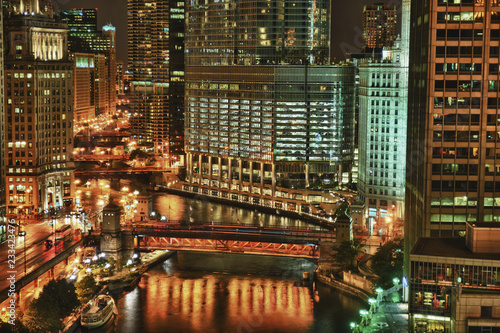 DeSable Bridge & Downtown Chicago HDR photo