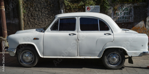 Car parked at roadside  Darjeeling  West Bengal  India