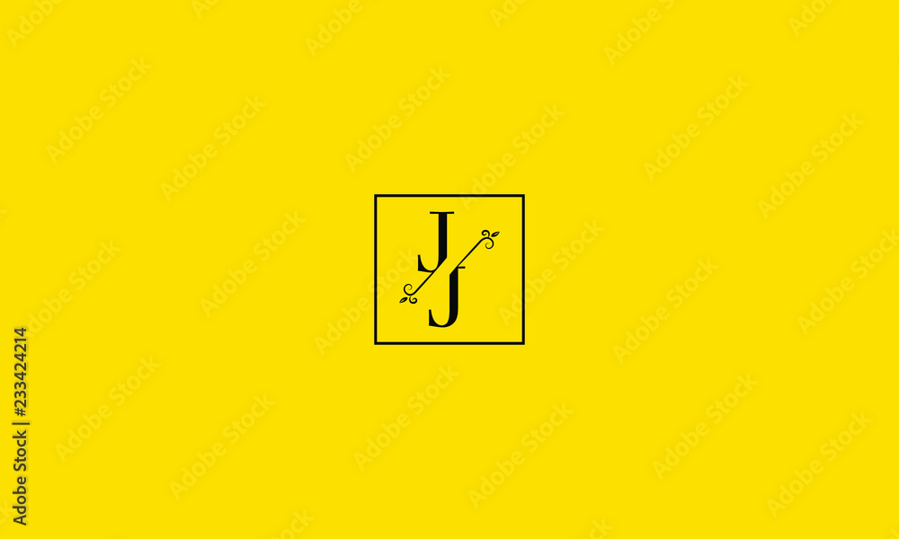 LETTER J AND J FLOWER LOGO WITH SQUARE FRAME FOR LOGO DESIGN OR
