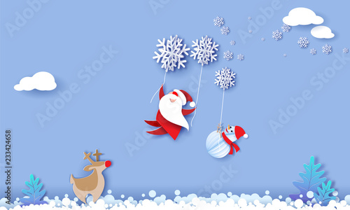 Merry Christmas design card with Santa Claus