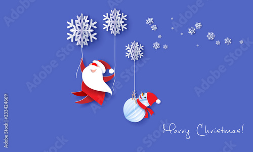 Merry Christmas design card with Santa Claus
