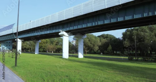 Overground metro above the park